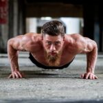 A-Bearded-Man-in-Push-Up-Position