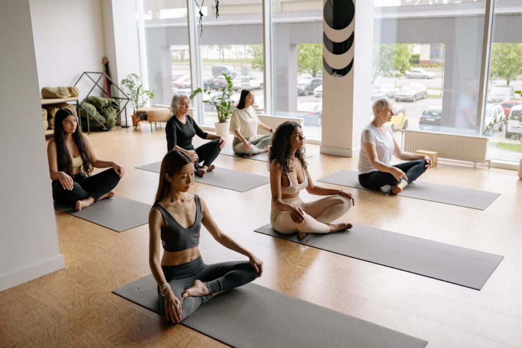Group-of-Women-Doing-Yoga-Exercise