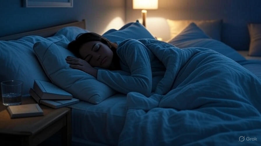 Peaceful-bedroom-scene-with-elements-of-good-sleep-hygiene