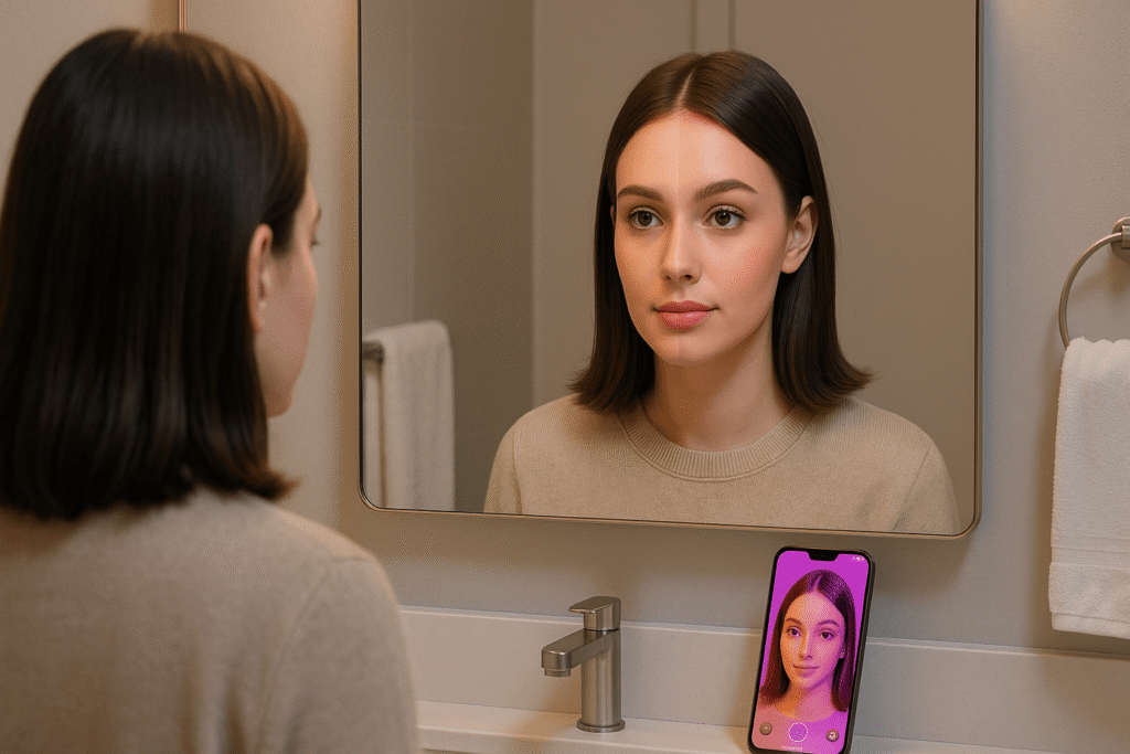 a-person-looking-into-a-mirror-with-one-side-reflecting-their-natural-face