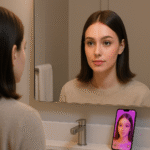a-person-looking-into-a-mirror-with-one-side-reflecting-their-natural-face