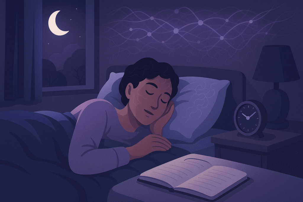a-person-sleeping-peacefully-surrounded-by-elements-of-good-sleep-hygiene