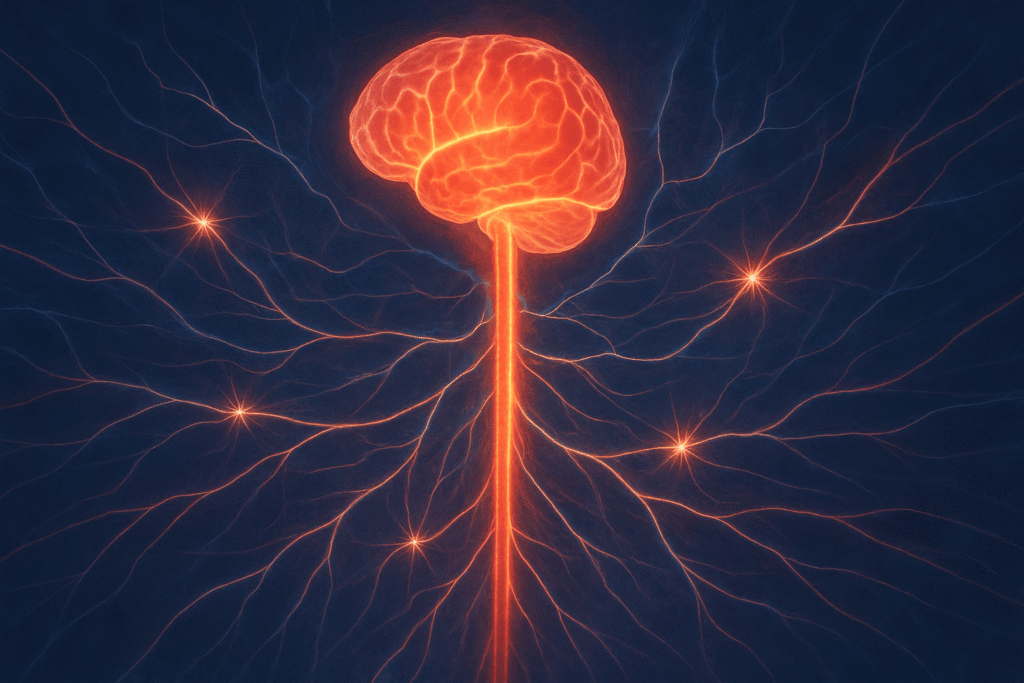 nervous-system-with-hyperactive-pain-signals-brain-and-spinal-cord-highlighted