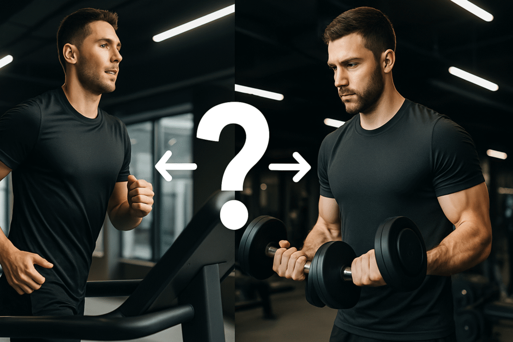 same person doing cardio (treadmill running)