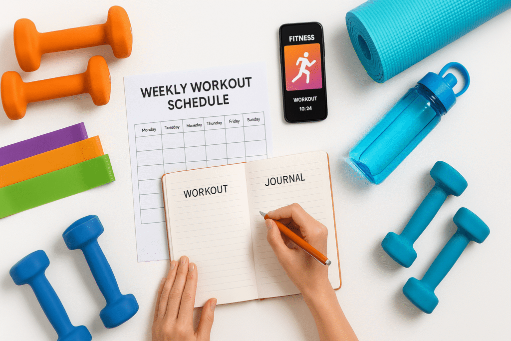 weekly-workout-schedule-planner-colorful-fitness-equipment