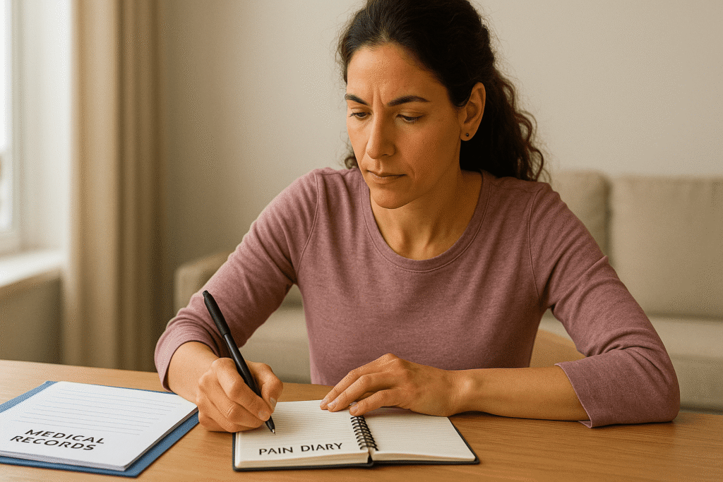 woman-writing-in-a-pain-diary-or-medical-journal