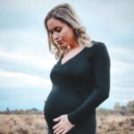 Pregnant-Woman-Wearing-Black-Dress
