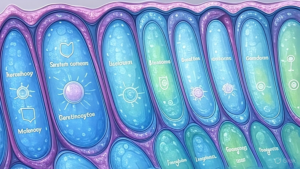 magnified-cross-section-of-the-epidermis