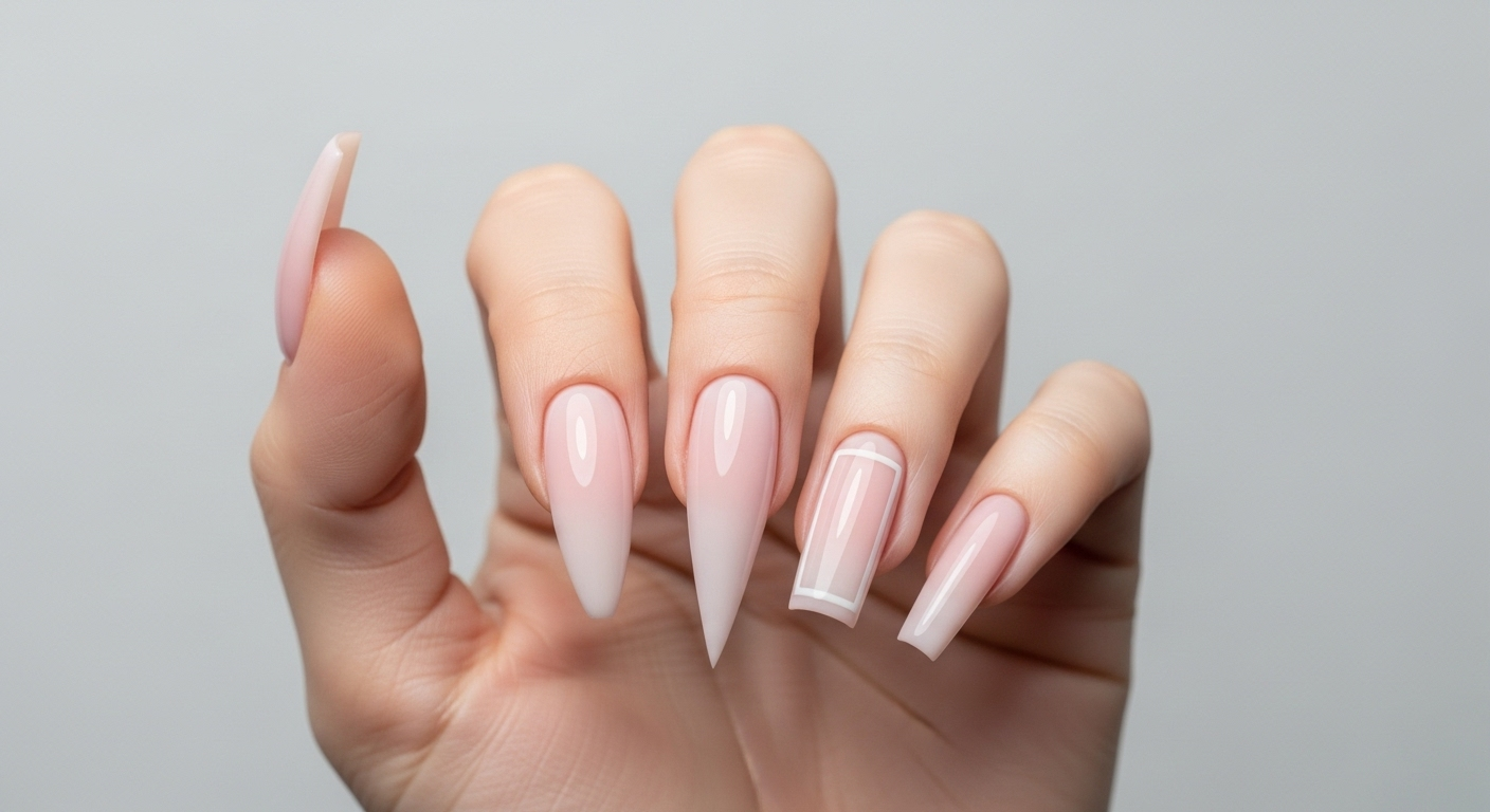 Nail shape comparison (almond vs. square vs. stiletto)